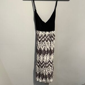 O'Neill Black and White Chevron Mini Dress
